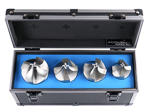 Accusize Industrial Tools H.S.S. Corner Rounding End Mill Set 4 Pc Size from 1/2'' to 3/4'', 3/4'' Shank, 1011-0004 - size: from 1/2" to 3/4", 4 Pcs/Set