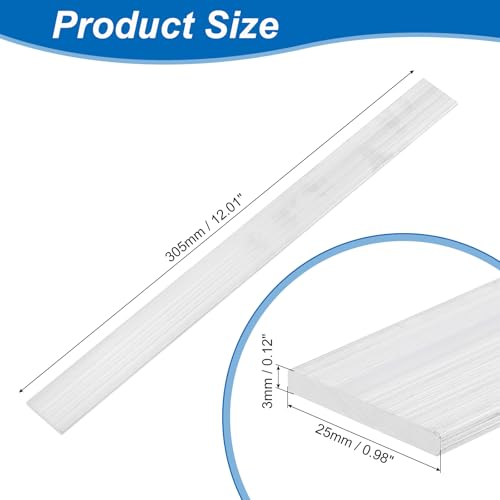 uxcell Square Aluminum Flat Bar, 1/8" Thickness 1" Width 12" Length Square Aluminum Bar 6061 Aluminum Flat Plate, 3 x 25 x 305mm Solid Mill Stock - size: 1/8" x 1" x 12"