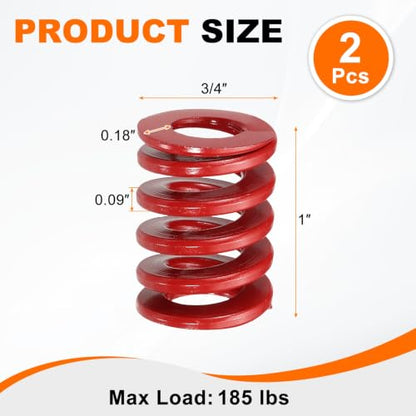 HARFINGTON 2pcs Die Spring 3/4" OD x 1" Free Length SMH4004, Red - size: 3/4" OD x 1" Free Length
