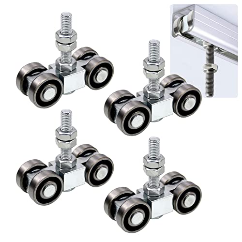CNQLIS 4 Wheel Trolley Assembly Roller Trolley, Silent M10 Bolt and Nuts - style: Silent Trolley