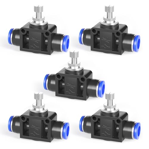 TAILONZ 8mm OD SCF-8 Air Flow Control Valve Push-to-Connect Fitting 5PCS - size: 8mm/Blue/5PCS