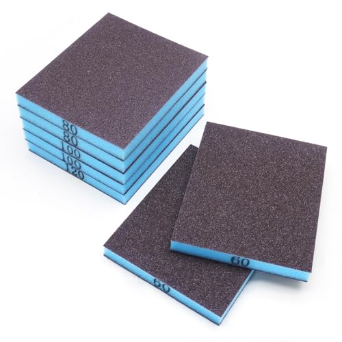 16Pcs 4.7"x3.9" Sanding Sponge Washable Sanding Blocks - size: 60#-320#