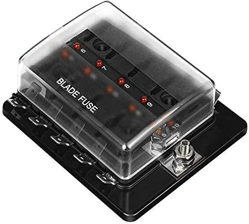 10 Way DC 12~32V Blade Fuse Box Holder Fuse Block - size: 10 way