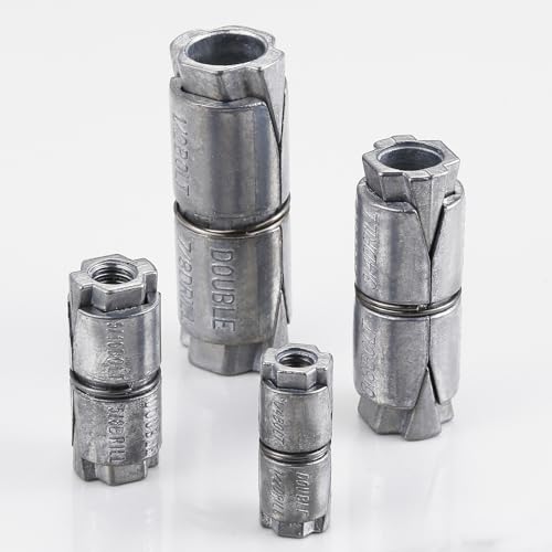Wensilon (25 pcs) 1/2x2-1/2x7/8 Double Expansion Anchor, Zinc Plated Double Expansion Shield Anchors, Double Expansion Shields,for Masonry, Concrete, Brick or Block - size: 1/2x2-1/2x7/8