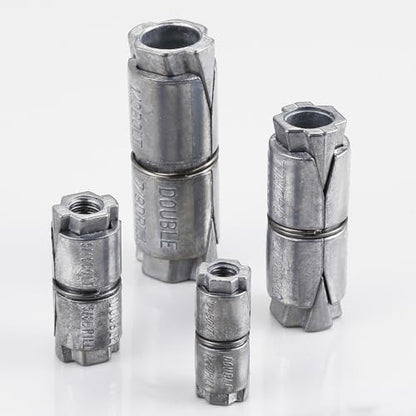 Wensilon (25 pcs) 1/2x2-1/2x7/8 Double Expansion Anchor, Zinc Plated Double Expansion Shield Anchors, Double Expansion Shields,for Masonry, Concrete, Brick or Block - size: 1/2x2-1/2x7/8