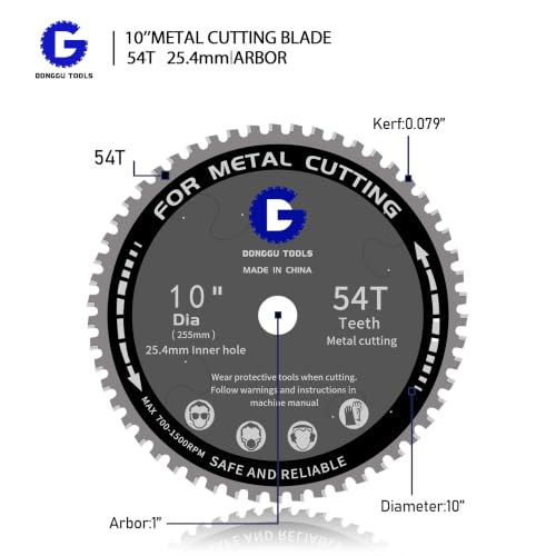 10 in Metal Circular chop Saw Blade for Evolution Saw Carbide Cutting Blade - size: 10inch-54T