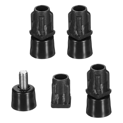 uxcell 4 Set Leveling Feet, M5x10x10mm Plastic Adjustable Furniture Leg Leveling Square Tube Insert Screw-in Glide Levelers for Table Chair Furniture, Black - size: M5x10x10mm