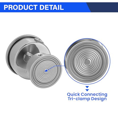 MEASUREMAN 2.5" Stainless Steel Sanitary Pressure Gauge, 0-60 PSI/bar (Dual Scale), Glycerin Filled, Back Mount with 1.5" Tri-Clamp Diaphragm Seal for Food/Beverage/Bio Pharma - size: 2.5",0-60 psi/bar, style: Back Mount