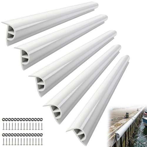 ORLANG 10ft/16.4ft/23ft Marine-Grade Dock Bumpers,PVC Dock Fenders with Stainless Steel Screws and Washers,P-Type Boat Dock Guards,Dock Post Bumpers for Docking Edges, Horizontal Decks or Piers - color: White, size: 16.4FT