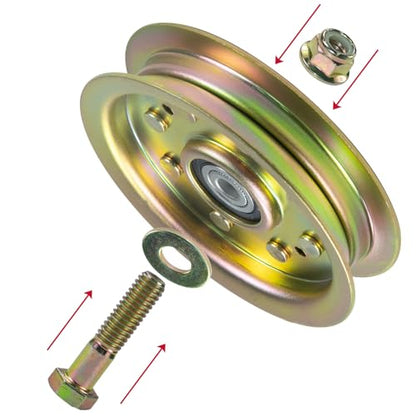 GELASKA 2 Pack 756-04129b Idler Pulley 4.25 for Cub Cadet 50" RZT 50 Mowers - color: A2 2x756-04129 Yellow