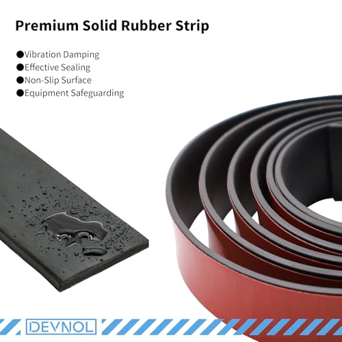 DEVNOL Self-Adhesive Neoprene Rubber Strips 1/16" Thick x 1” Wide x 12' Long, Sealing, Cushioning, Weather Stripping, Gaskets, and DIY Projects, Weatherproof - color: red adhesive backing, size: 1/16" x 1" x 12'