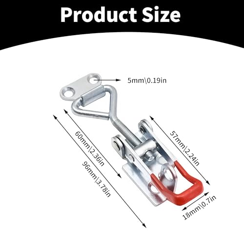 6 Pack Adjustable Toggle Latch Clamp 4001 (Black) - color: Black
