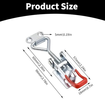 6 Pack Adjustable Toggle Latch Clamp 4001 (Silver) - color: Silver