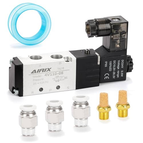 1/8" NPT Solenoid Valve 4V110-06, 5-Way 2-Pos, DC 24V, Junction Box - size: NPT1/8″, style: DC24/Junction on Box