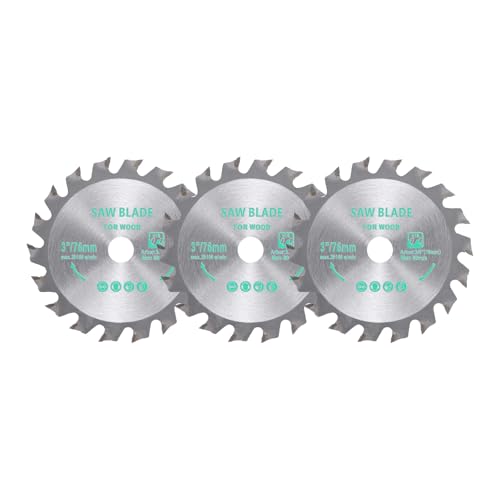 3pcs Circular Saw Blade - [3 Inch x 18 Teeth x 3/8 Inch Arbor] Tungsten Carbide Tipped Table Miter Saw Blades for Wood Aluminum Soft Metal Use | Silver - style: 18 Teeth
