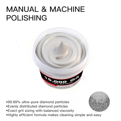 Diamond Paste Polishing Compound, 15,000 Grit, 40 G/1.41 Oz, Mirror Finish - size: 15,000Grit, style: 1.41 oz (40g)