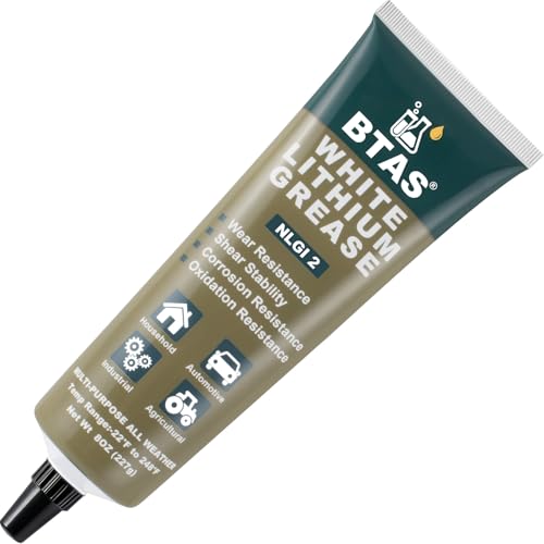BTAS White Lithium Grease NLGI 2 for for Auto/Farm/Industrial Equipment 8oz - size: 8 oz