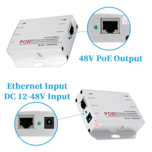 Gigabit Industrial 30W PoE+ Injector, Convert Low Voltage DC 12-48V Input to 48V PoE Output, IEEE802.3af/at, DIN-Rail & Wall Mount Injector for Different Scenario (PSE5502G)
