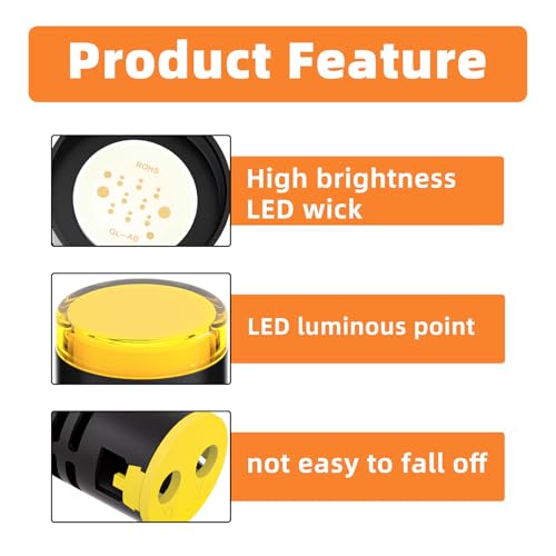 GASHER 10PCS 110V 20mA Energy Saving Indicator Light Yellow - color: Yellow