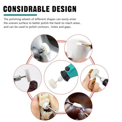 137PCS Buffing Wheel Polishing Kit Compatible with Dremel,Felt Wool Pad Set with Polish Compound,Rotary Tool Accessories with 1/8" Shank,Abrasive Wheel Buffing Polishing for Metal Polishing - color: 137PCS