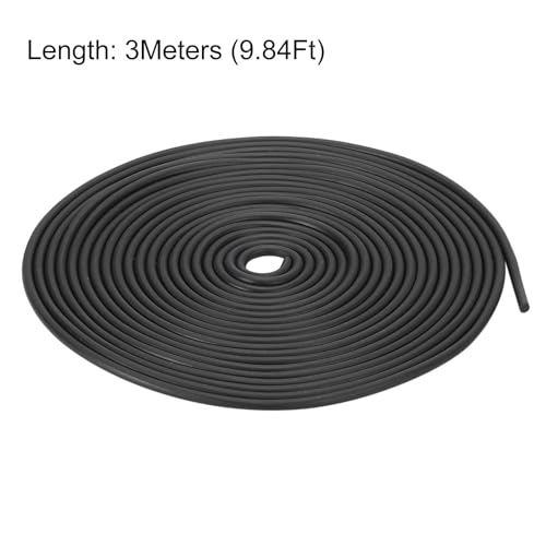 uxcell Nitrile Rubber Round Seal Strip, 2mm(5/64") Diameter 3 Meters (9.84Ft) Long Hard Solid Rubber Weather Stripping for DIY Gasket, Industrial Equipment, and Furniture - size: 2mmx3m