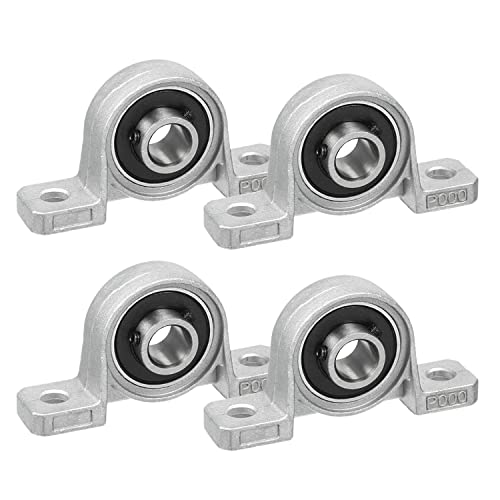 4Pcs 10mm Pillow Block Bearing 0.39" Bore Diameter Mounted Pillow Block KP000 Bearing Block - size: KP000-4pcs