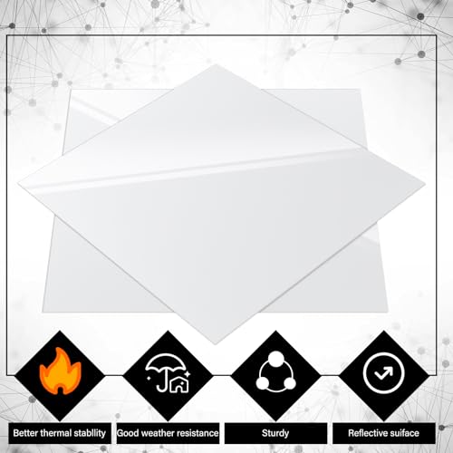 Outus 2 Pieces 1/16 Inch Thick White Acrylic Sheet 12 x 12 Inch - color: White
