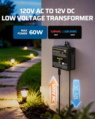 DEWENWILS 60W WiFi Low Voltage Transformer, 120V AC to 12V DC - style: WiFi-60W