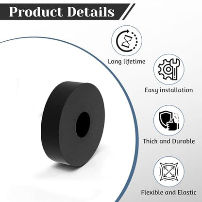 4 PCS Multi Purpose Rubber Spacer, 1-2/5" OD x 3/8" ID x 5/16" Thickness - size: 1-2/5" OD x 3/8" ID x 5/16" Thickness