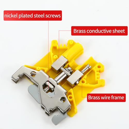 100PCS USLKG5 Wire Terminal Block DIN Rail Ground Circuit Application for 12-28 AWG 800V Electrical Cabinets Distribution Box,Solar Project,PLC Industrial Control Automation Panel DIY CNC RV - color: USLKG5 Ground