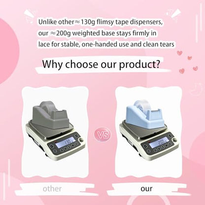 Tape Dispenser Desk,Desktop Tape Dispenser, Tape Dispenser with Weighted Non-Skid Base, Includes 6 Rolls Transparent Tape (0.71" x 1000"),Heavy Duty Tape Holder for Office, Home, School(Blue) - color: Blue