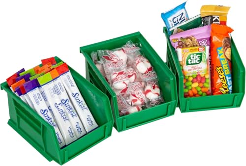 Akro-Mils 30210 AkroBins Plastic Storage Bins, 5"x4"x3", Grey, 6-Pack - color: Green, size: 6 Pack