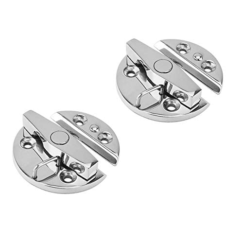 Marine Grade 316 Stainless Steel Boat Door Catch Latch Door Latch Round 57mm(2-1/4") Twist Lock Suit for Boat Door& Cabinet - color: 2PIECES