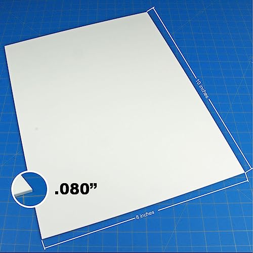 LITKO Plasticard Styrene Sheets | .080" Modeling Plastic | White | 3 Pack - size: .080 Inch
