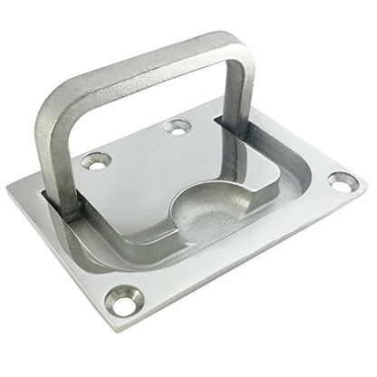 316 Stainless Steel Ring Pull Handle, Marine Flush Lifting Handle, Rectangular Grip Size 76MM*56MM