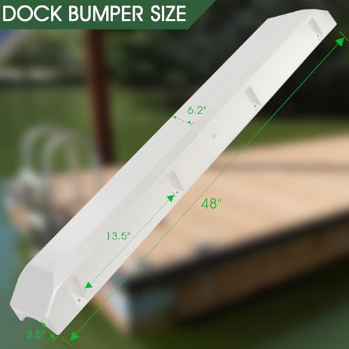 Boat Dock Bumpers for Edge/Piling,Dock Bumpers for Post/Pylon/Straight Edge - style: 2Pack-White
