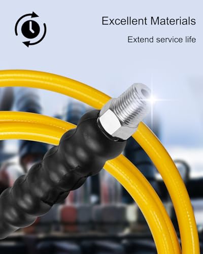 High Pressure Hydraulic Hose, 1/4" ID x 6FT 10000PSI w/CH604 Coupler - color: Yellow, size: 6FT