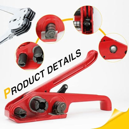 PP Banding Strapping Kit, Heavy Duty Pallet Strapping Package Kit - color: White