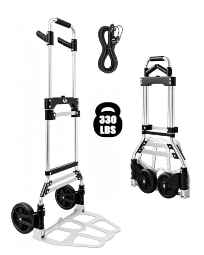 330 LB Folding Hand Truck, Dolly Cart with Wheels and Telescoping Handle