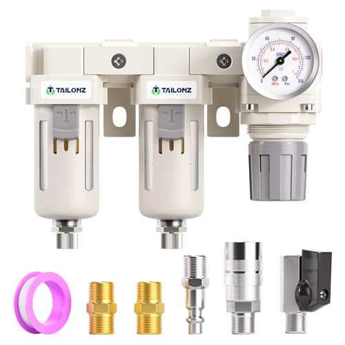 TAILONZ 1/2"NPT 3-in-1 Filter Regulator (AF4000+AF4000+AR4000) - color: Double Filter+Regulator, size: 1/2"NPT