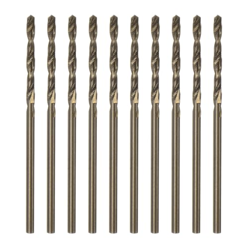 HARFINGTON 10pcs Cobalt Jobber Drill Bits 1.7mm / 0.067" M35 High Speed Steel HSS Twist Drilling Bit Tool for Stainless Steel Copper Wood Plastic and Other Hard Materials - size: 1.7mm