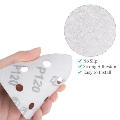 50pcs Mouse Sander Detail Sandpaper 120Grit 3-1/2" Triangle - size: 120 grit