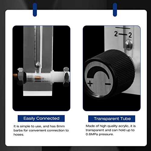 Flowmeter 2-20LPM Acrylic Air Gas Flowmeter with Control Valve for Measuring Controlling Gas