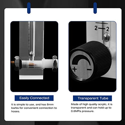 Flowmeter 2-20LPM Acrylic Air Gas Flowmeter with Control Valve for Measuring Controlling Gas