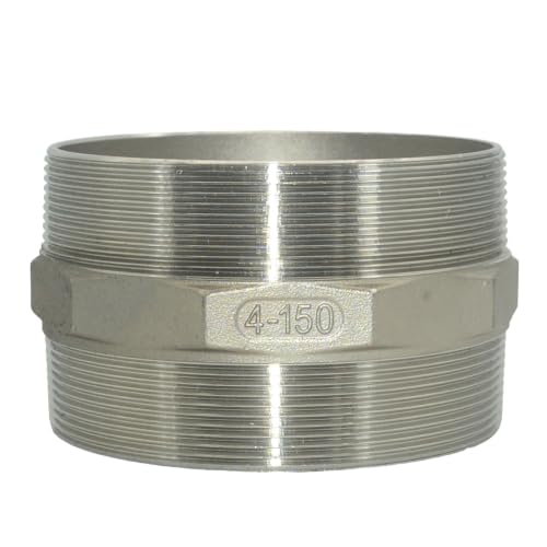 4"x4" NPT Male Threaded Hex Nipple,Stainless Steel 304 Quick Coupler Pipe Fitting (4") - size: 4 Inch
