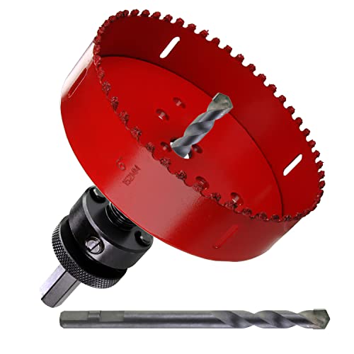 6 inch Carbide Grit Hole Saw Cutter for Hardy Plank Air Brick Stucco Drywall Fiber Cement siding Backer Board Plasterboard - color: 6"(152mm)