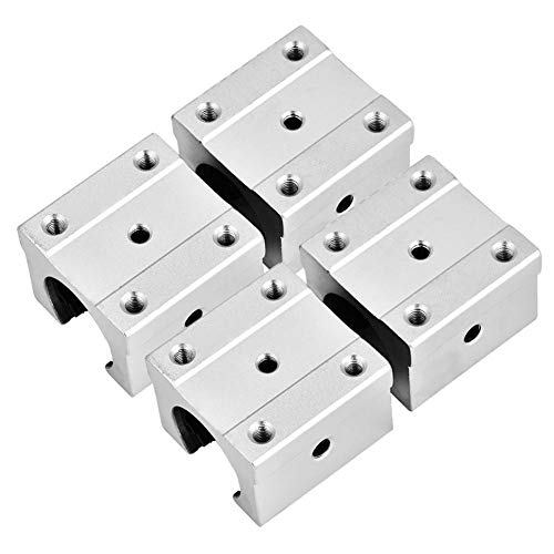 SBR16UU Linear Bearing Pillow Block, 16mm Open Linear Motion Bearing Block Slide, Aluminum Alloy, 4 Pieces, for CNC Part