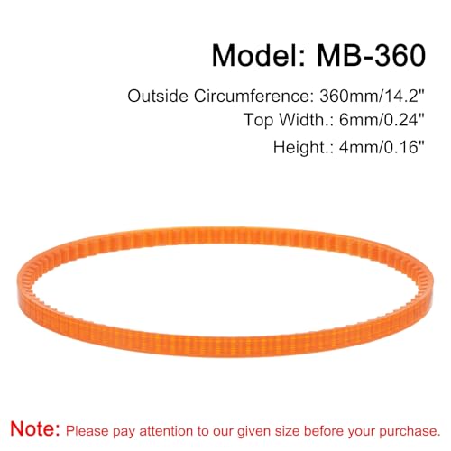 uxcell 4pcs MB Series Standard Sewing Machine Belts MB-360 Motor Drive V Belt, 360mm / 14.2" Outside Circumference - size: MB-360