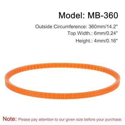 uxcell 4pcs MB Series Standard Sewing Machine Belts MB-360 Motor Drive V Belt, 360mm / 14.2" Outside Circumference - size: MB-360