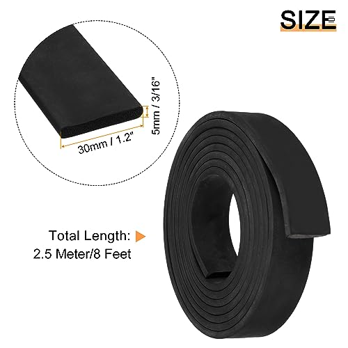 uxcell EPDM Rubber Foam Sheet Strip 3/16" t x 1.2" W x 8' l Rubber Sheet Rolls Weather Strip for DIY Gasket, Crafts, Insulation - size: 3/16" T x 1.2" W x 8' L